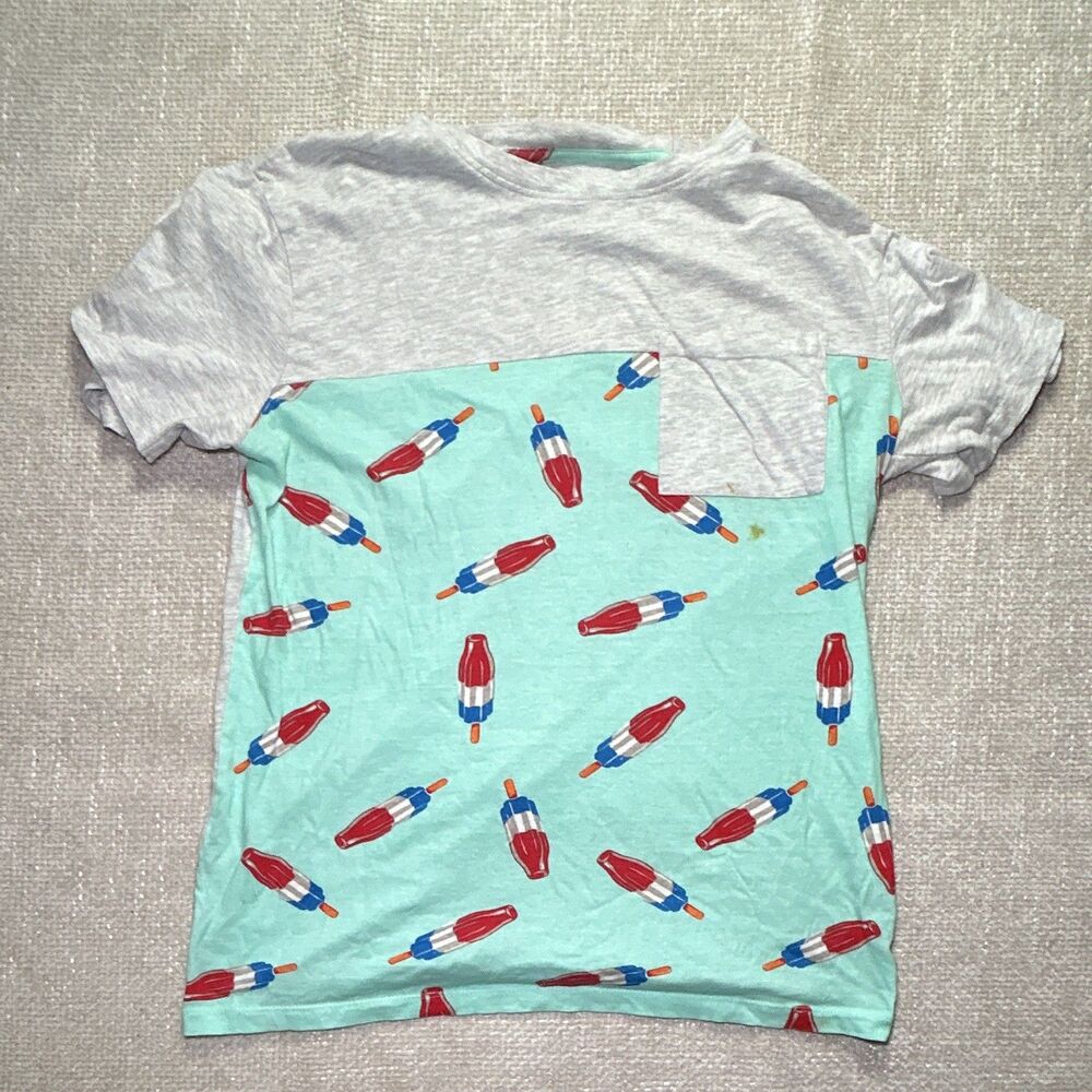 Knickerbocker Vintage Design Shirt Men's Medium Gray Mint Rocket Popsicle Tee